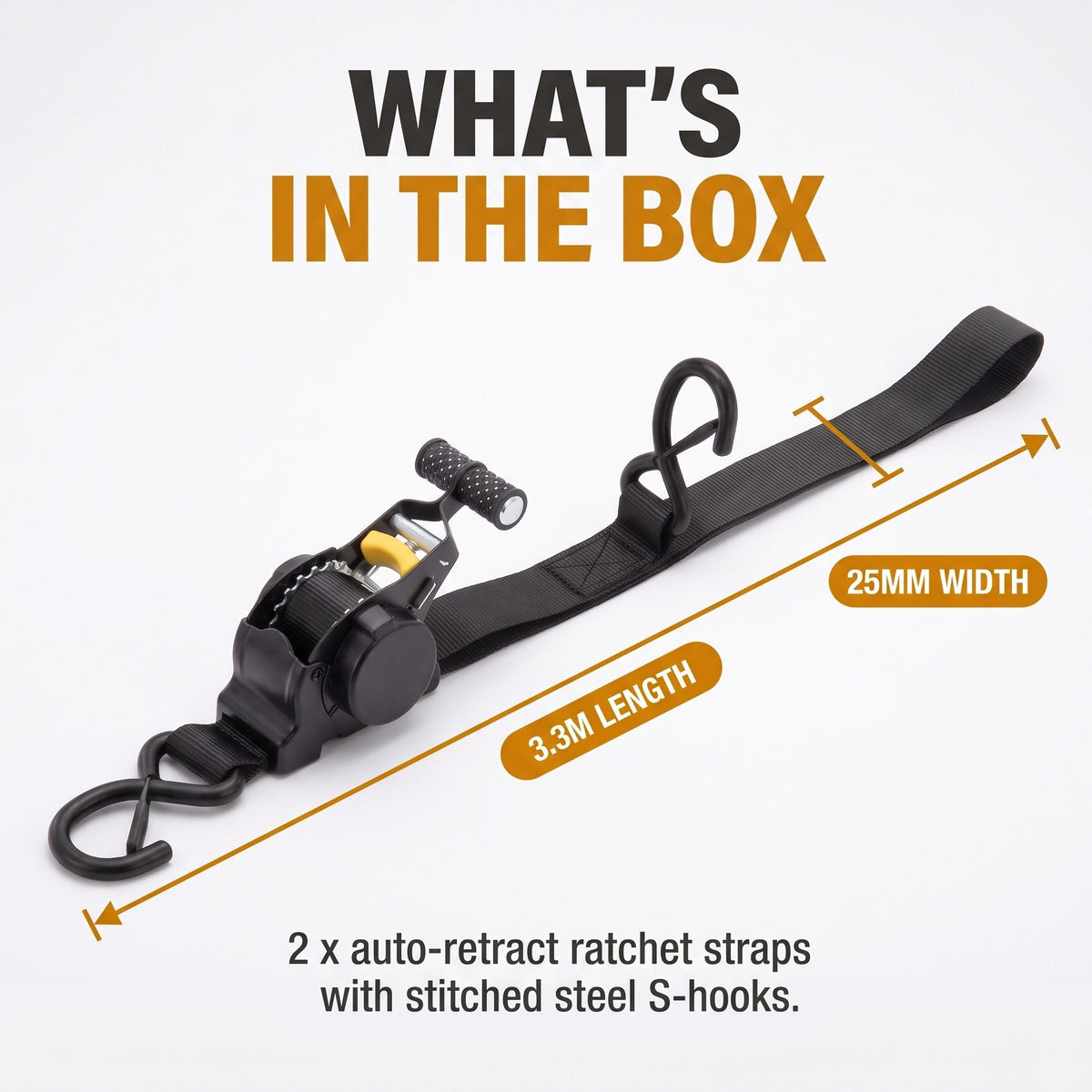 CargoPro  Auto Retract Tie-Down Ratchet Straps