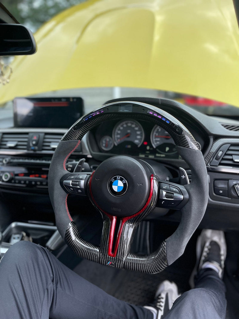 BMW 1, 2, 3, and 4 series Carbon Fibre LED Steering Wheel — Rivtec Auto Retrofits