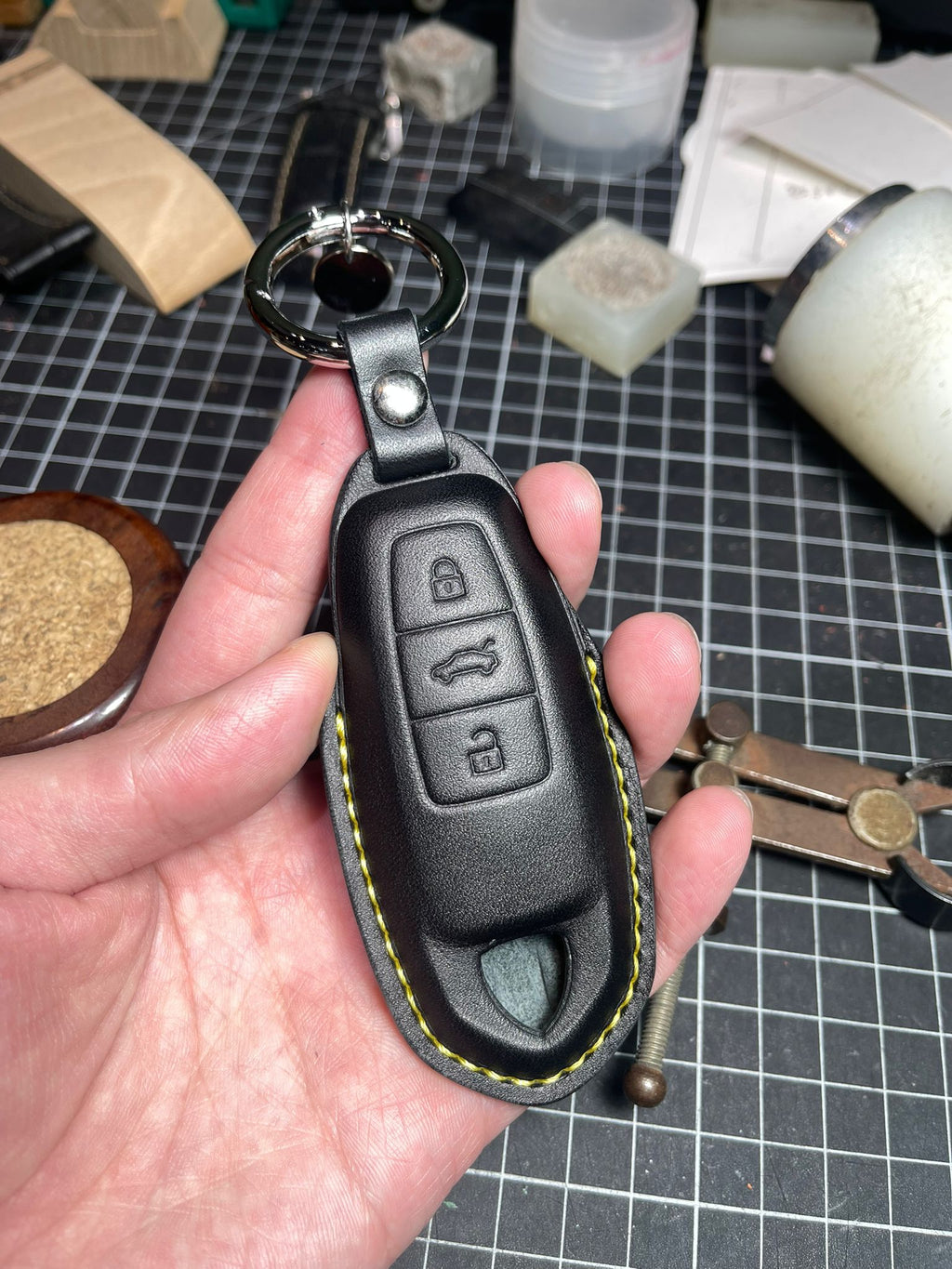 Lamborghini Leather Key Fob cover Urus Huracan LP700 LP610 LP560 V2 — Rivtec Auto Retrofits