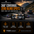 Rivtec GuardView 360 4-Channel Dash Cam - front, rear, left, right coverage