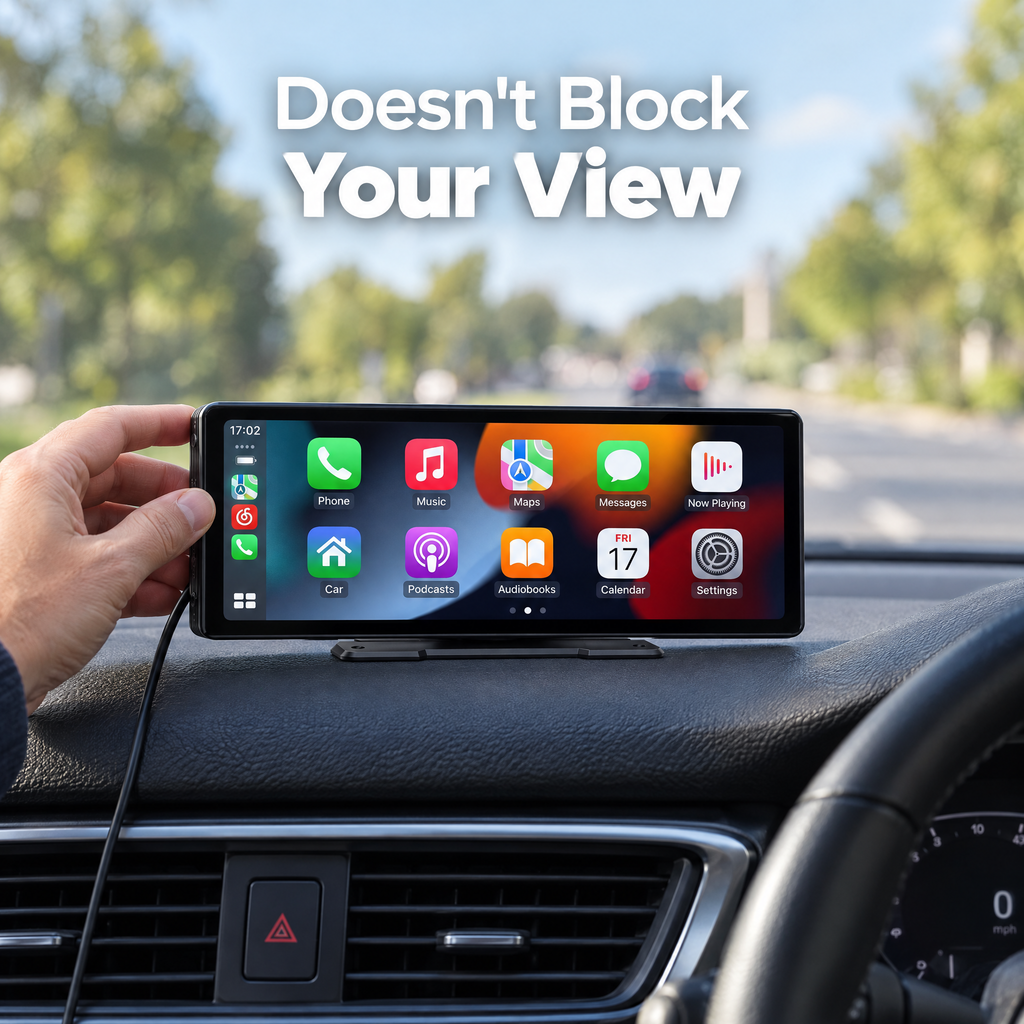 DashView Pro sits low and doesn't block your view