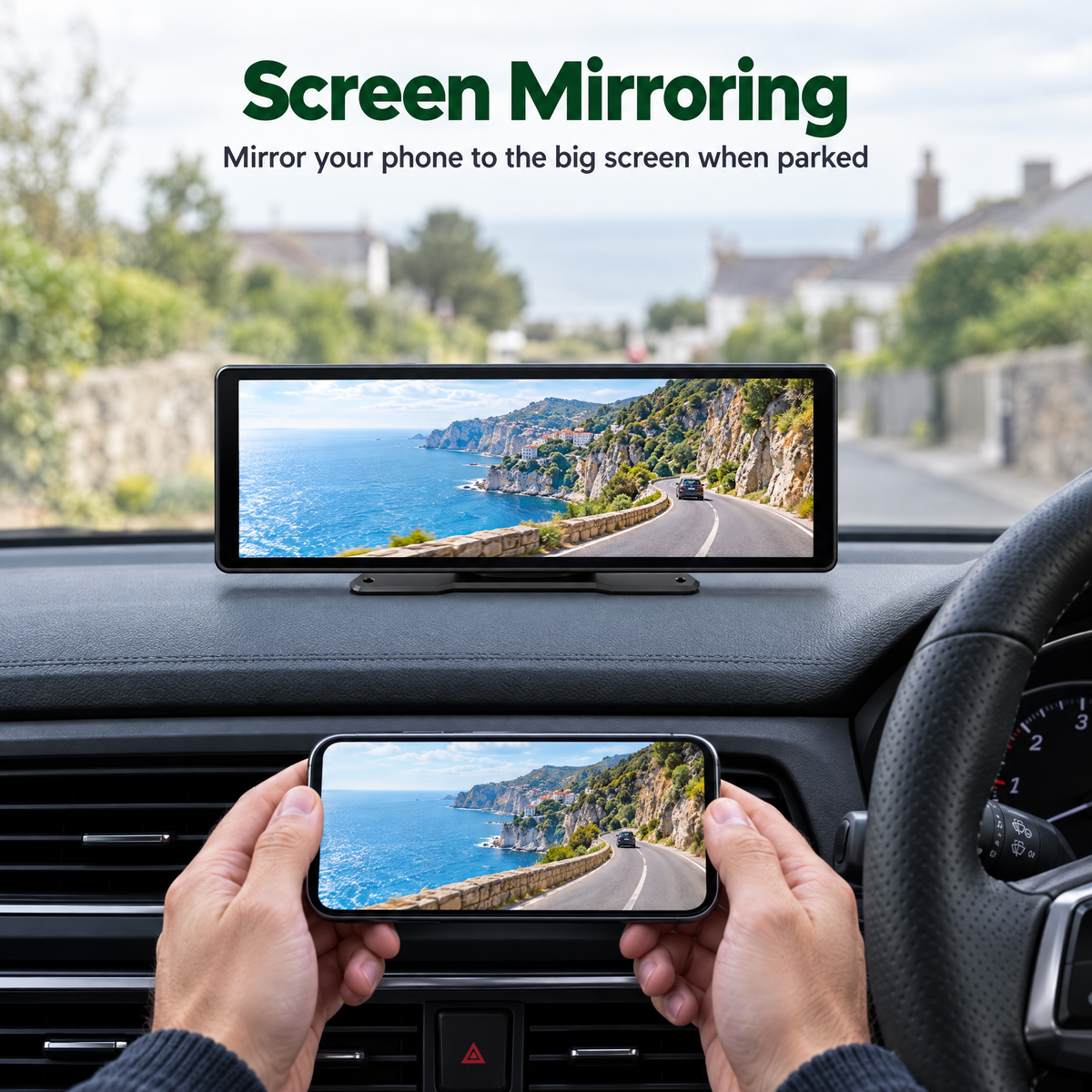 Screen mirroring from your phone when parked
